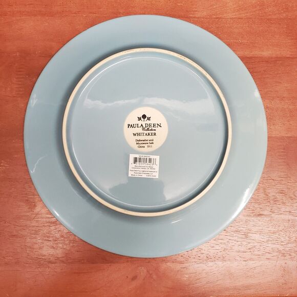 Paula Deen Collection J011 Whitaker Aqua Dinner Plate 10 7/8" - Picture 6 of 6